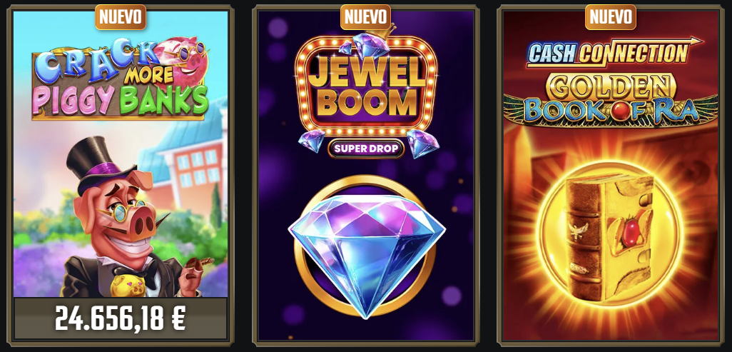 Interfaccia dei giochi Gransino su dispositivo mobile